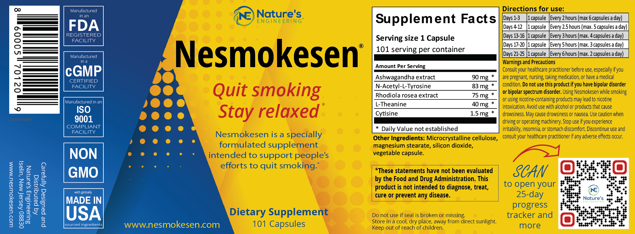 Nesmokesen product label